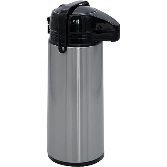 74 Oz Airpot Coffee Dispenser with Pump, Insulated Thermal Coffee Carafe - Stainless Steel Hot Beverage Dispenser - Thermos Urn for Hot/Cold Water, Drink Dispenser for Parties (Stainless Steel)