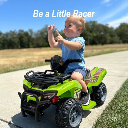 Hikiddo 6V Kids ATV, 4-Wheeler Ride on Toy for Toddlers Aged 1-3 Boys & Girls with Music - Green
