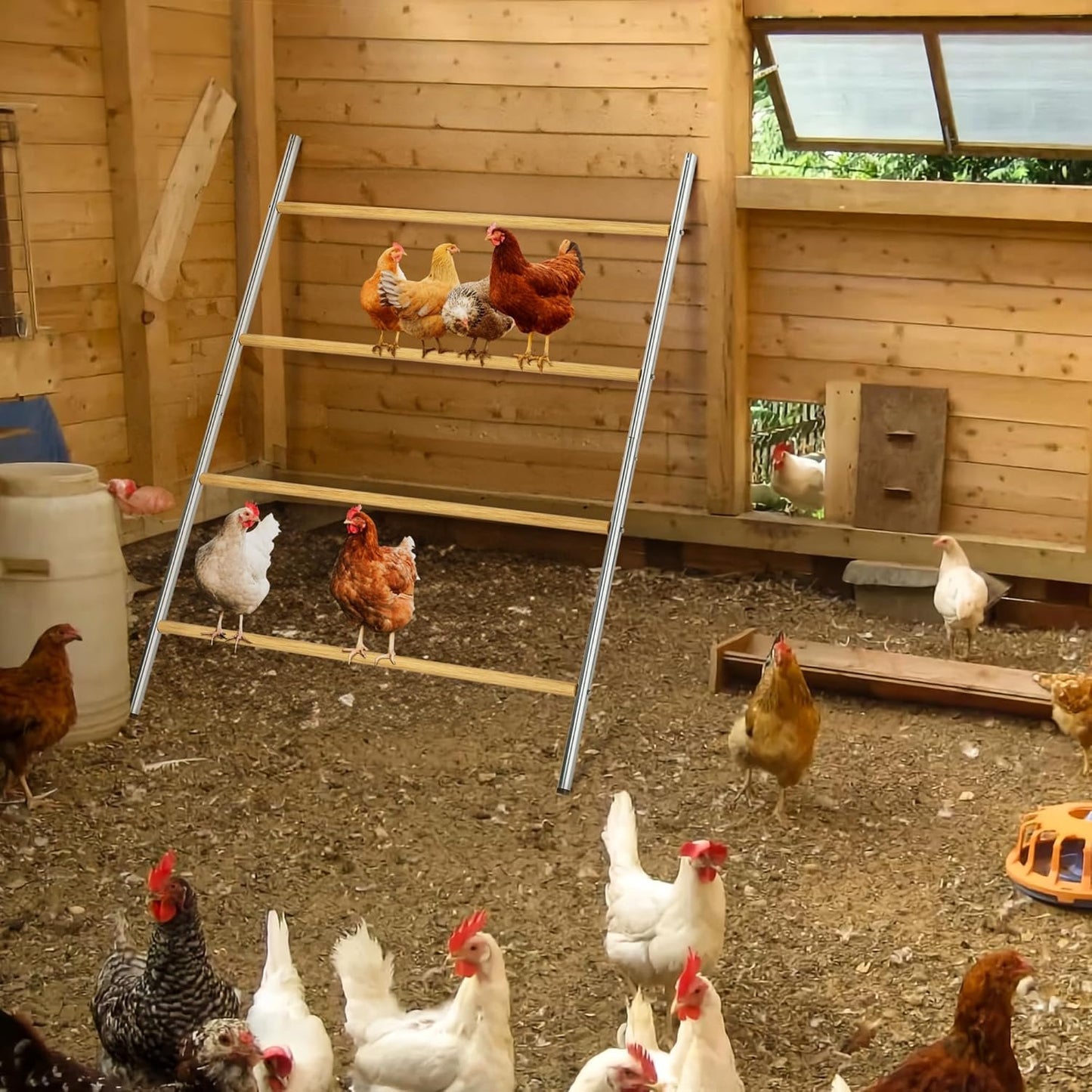 Chicken Coop Roosting Perch for Backyard Poultry, Farm Roost Toys for Chickens