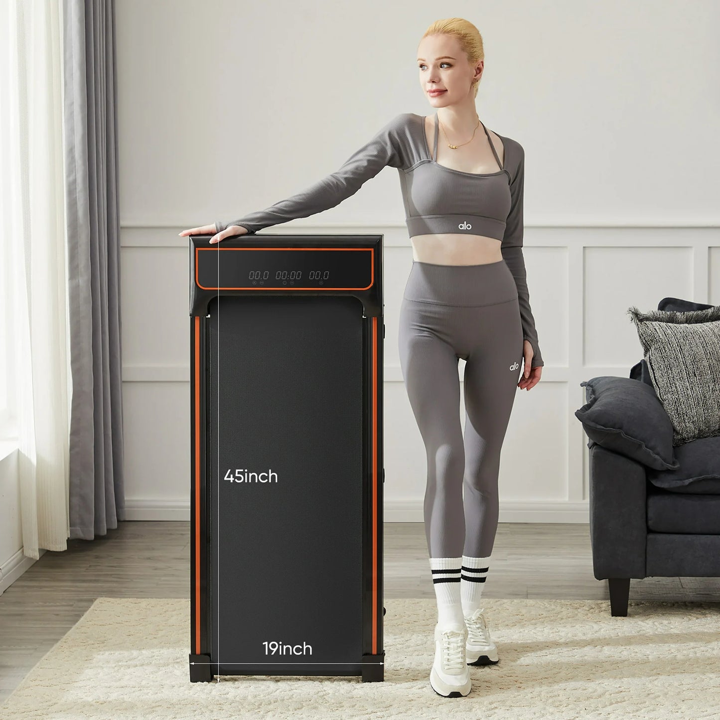 CONCETTA Compact Treadmill, Walking Pad Under Desk Treadmill for Home & Office, 0.6-3.8 MPH with Remote Control 2 in 1 Walk Pad for Small Spaces, Black