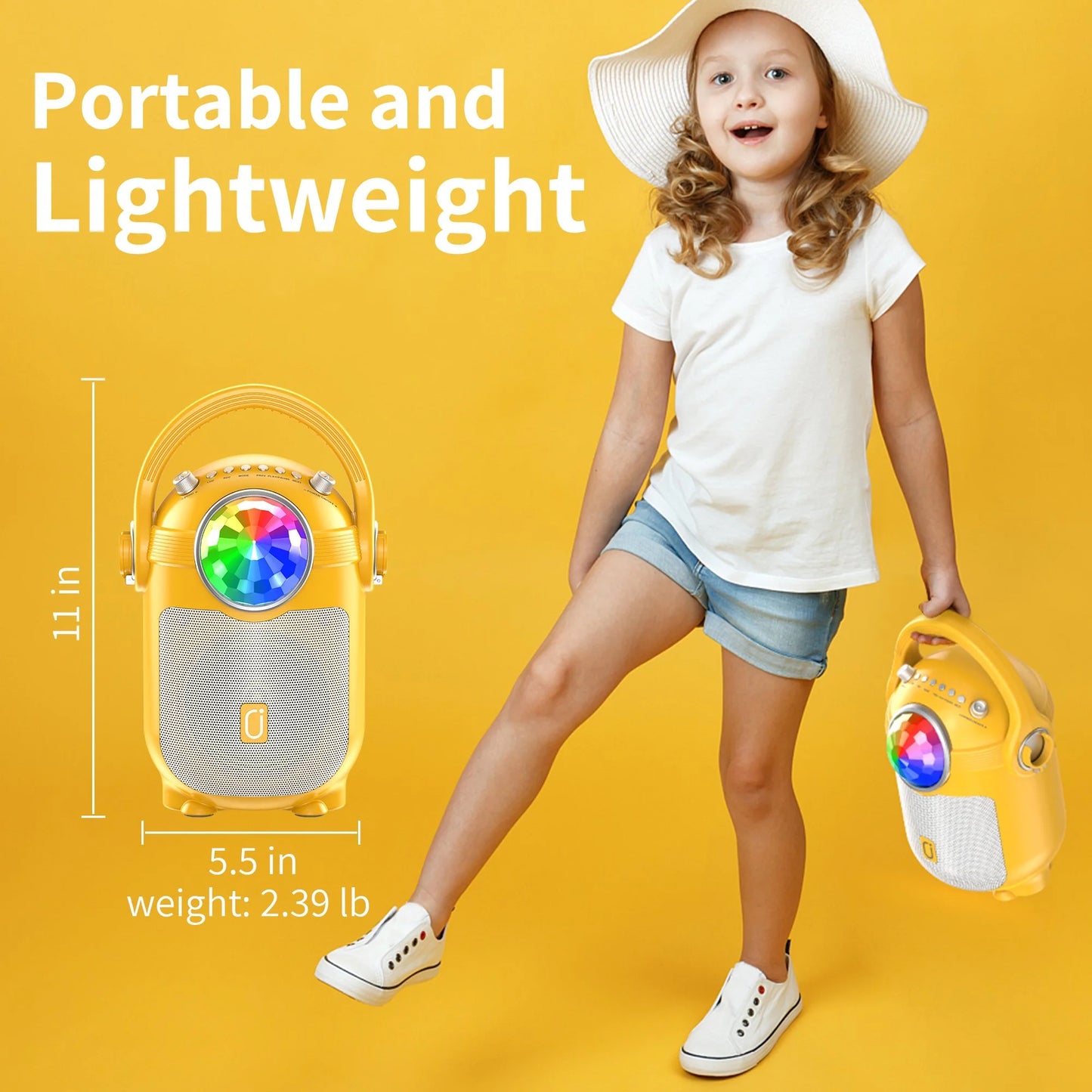 JYX Mini Karaoke Machine for Kids, Portable Bluetooth Speaker with Karaoke Microphones, Singing Machine Karaoke System