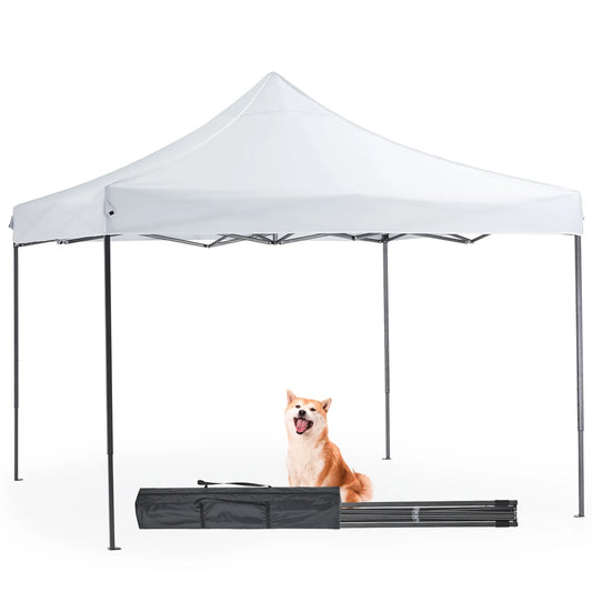 edx 10 x 10ft Pop Up Canopy Tent Portable Sun Shelter Canopy Tent with Sand Bags, White