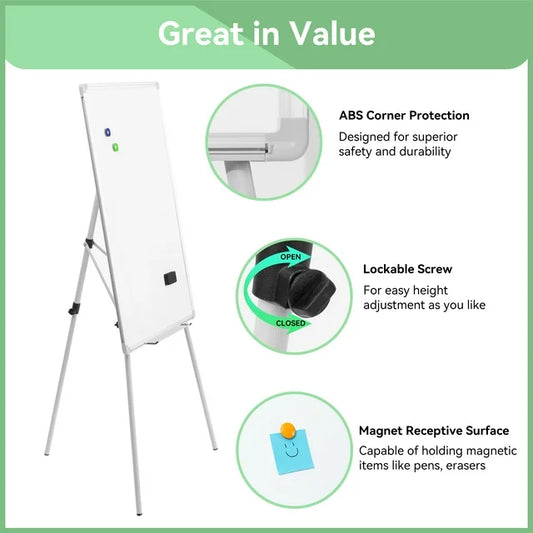 Easel Whiteboard-VUSIGN Magnetic Portable White Board 36 x 24, Tripod Height Adjustable, Easel Stand White Board for School or Office & Teaching at Home