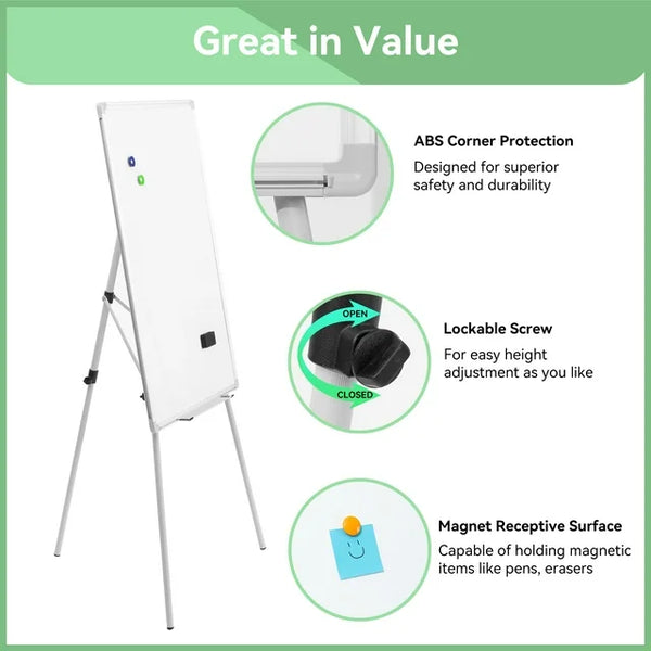 Easel Whiteboard-VUSIGN Magnetic Portable White Board 36 x 24, Tripod Height Adjustable, Easel Stand White Board for School or Office & Teaching at Home
