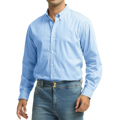 GENTS BLISS Men Dress Shirts Long Sleeve Stripe Shirts for Men Casual Business Button Down Men Shirts