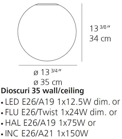 Dioscuri Wall/Ceiling Light