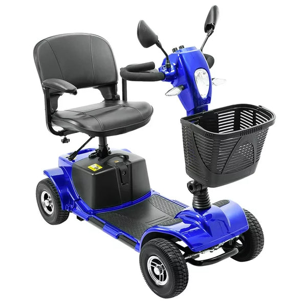 Mobility Scooter 4 Wheels Folding Scooter Electric Power Scooter with Rearview Mirror for Adults Senior Elderly,Blue