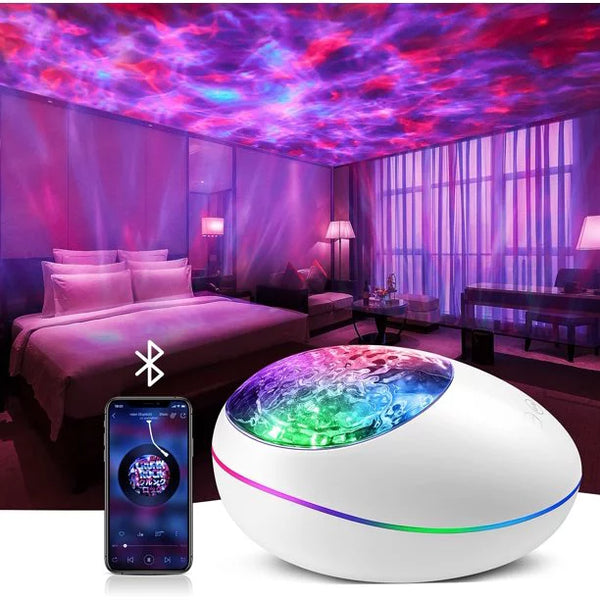 Star Projector,Galaxy Projector Ocean Wave Projector with Music Player Timer Bluetooth, Kids Night Light Projector with Color Changing Lights Remote,Skylight Star Projector for Adults Kids - White
