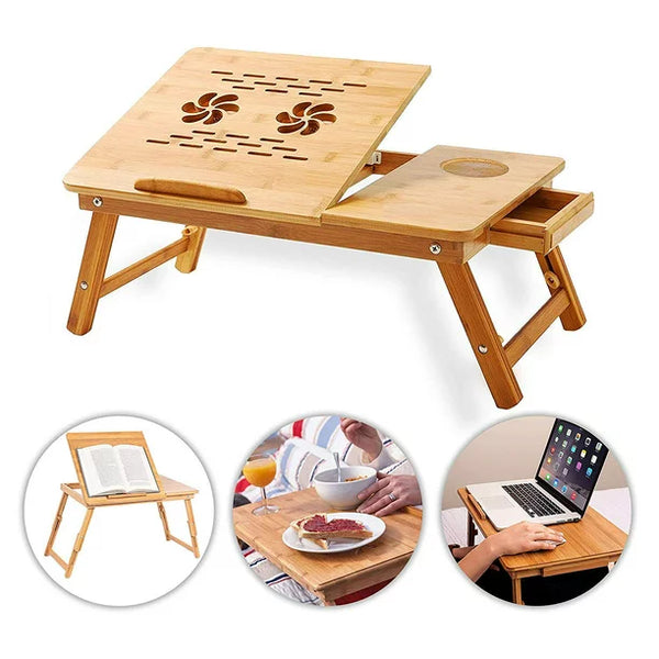 Nature Bamboo Folding Laptop Computer Notebook Table