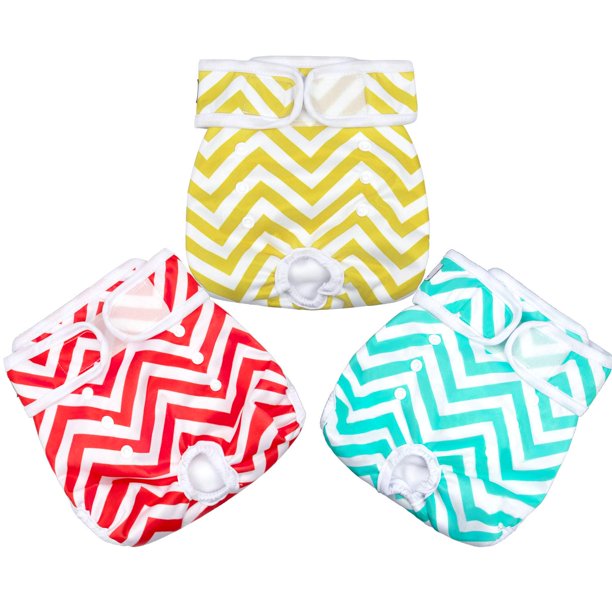 Snagle Paw Female Dog Diapers, 3ct Washable for Doggie Doggy Diapers, Reusable Pet Diapers for Female Dogs