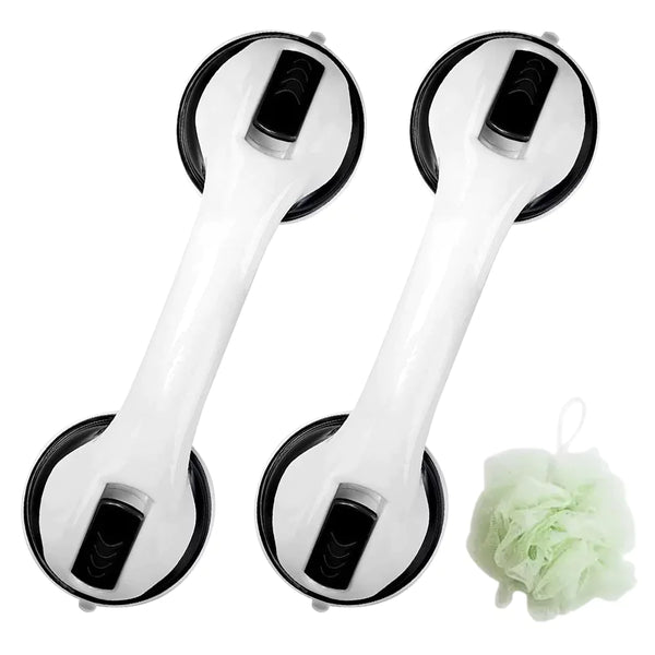 Vacushop 2-Pack Bath Grab Bars for Seniors, Shower Safety Grab Bar, Bathroom Tub Shower Handles for Elderly, With 12" Suction Bath Tub Hand Rail