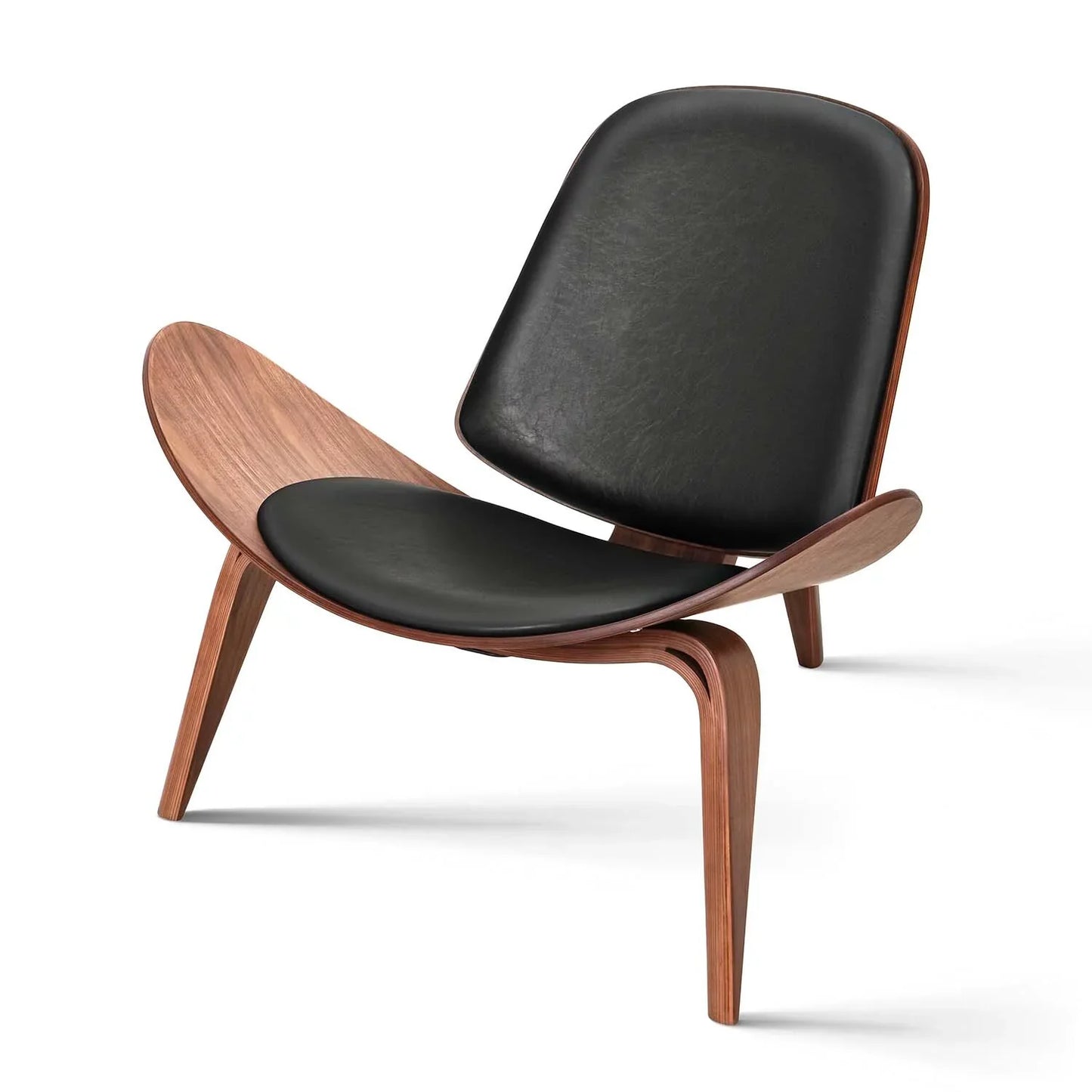 PU Leather Side Chair Mid-Century Shell Chair Modern Lounge Chair Accent Chair Easy to Install