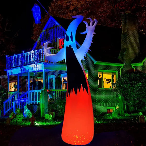 10ft Halloween Inflatables Ghost, Melliful Blow up with Color Changing LED Lights