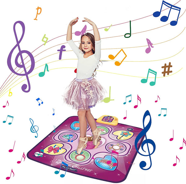 Swthlge Dance Mats Toys, 5 Game Modes Including 3 Challenge Levels, Adjustable Volume Dance Pad with LED Lights