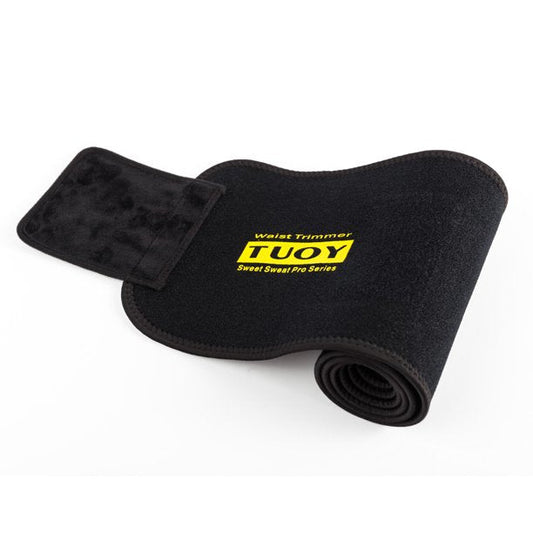 TUOY Waist Trimmer 8-Inch Wide Waist Trainer for Men & Women Adjustable Fit Weight Loss Belt Neoprene